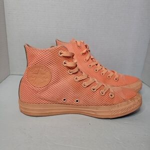 Converse Girls Orange Canvas High-Top Sneakers Size 7 Y